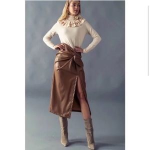 Zara Vegan Leather Knotted Skirt